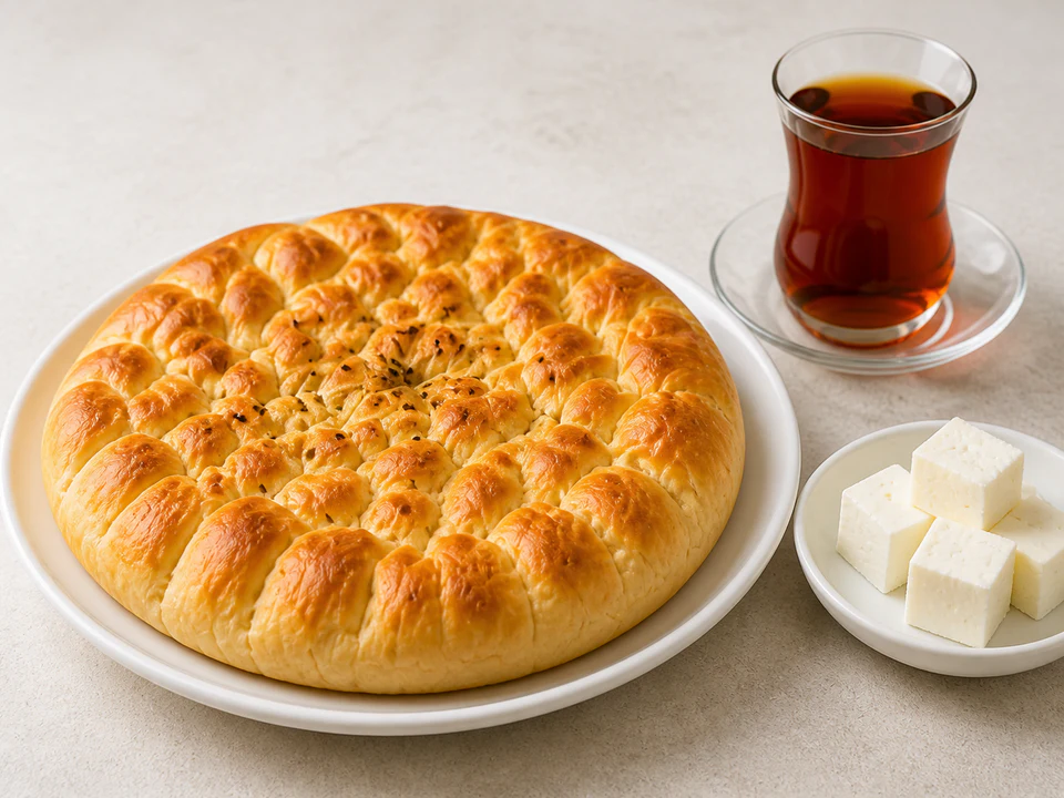 Pitalkë prushi + djathë + çaj