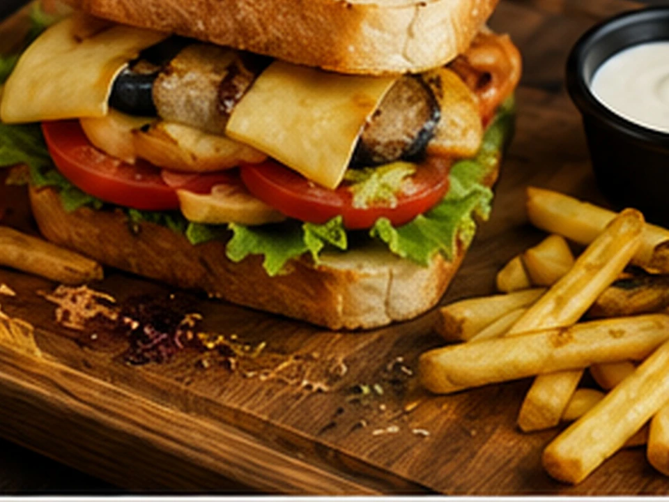 Sandwich vegjetarian me bukë shtëpie