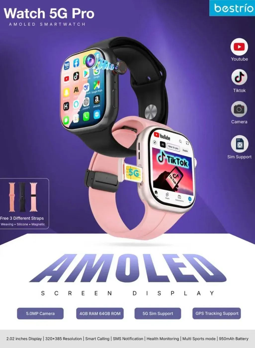 BESTRIO WATCH 5G PRO Sim Card Android