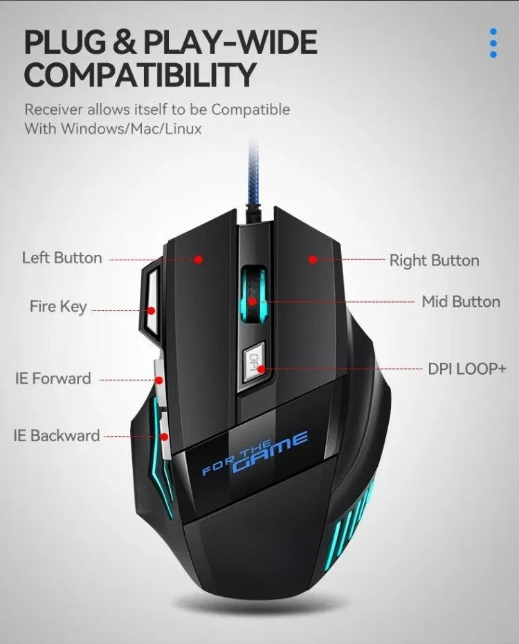 BIAGJI G8 Wired Gaming Mouse