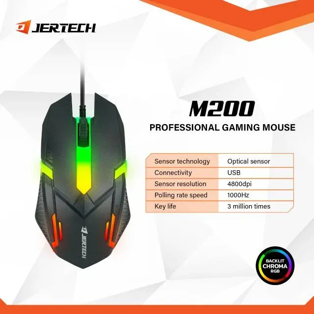 Jertech M200 Mouse Warwick RGB Lighting Professional Gaming Mouse